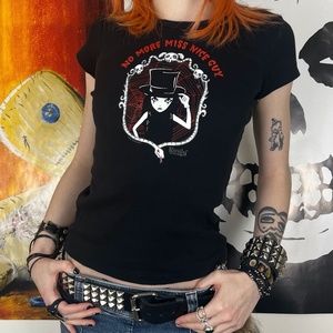 Emily The Strange "No More Miss Nice Guy" Baby Tee / Size XS